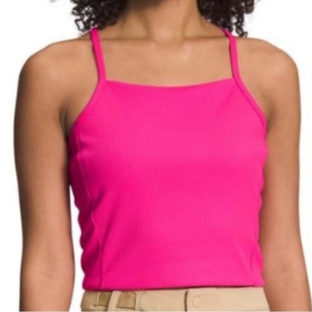The North Face Guide Forward Rib Tanklette Women's Top Pink Glow Size XL